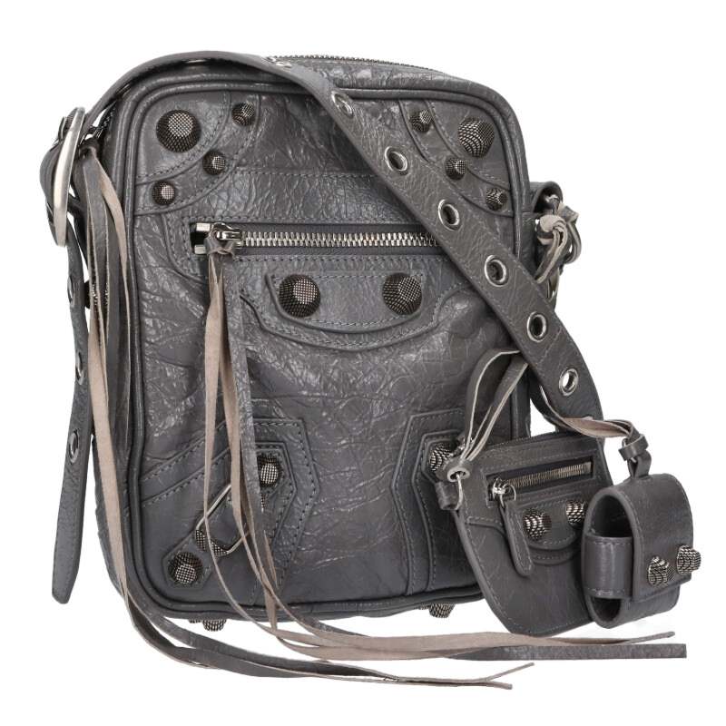 BALENCIAGA Le Cagole Studded Bag Gray Size ONE SIZE