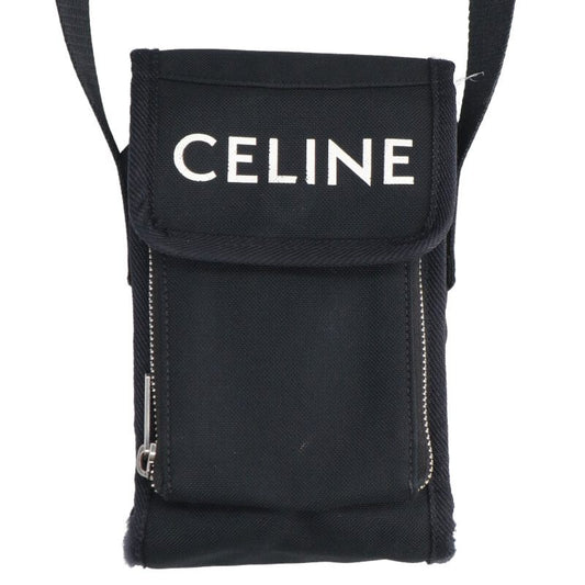 CELINE Flap Mobile Pouch Shoulder Bag Black Size ONE SIZE