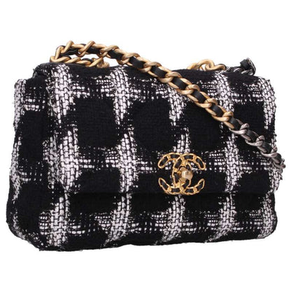 CHANEL 19 Coco Mark Tweed Chain Shoulder Bag Size ONE SIZE