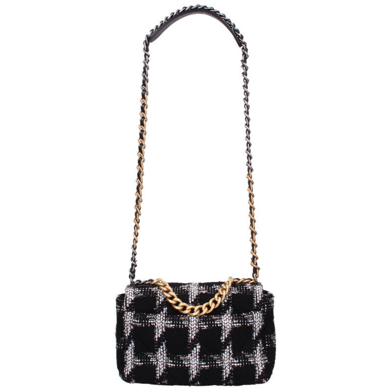 CHANEL 19 Coco Mark Tweed Chain Shoulder Bag Size ONE SIZE