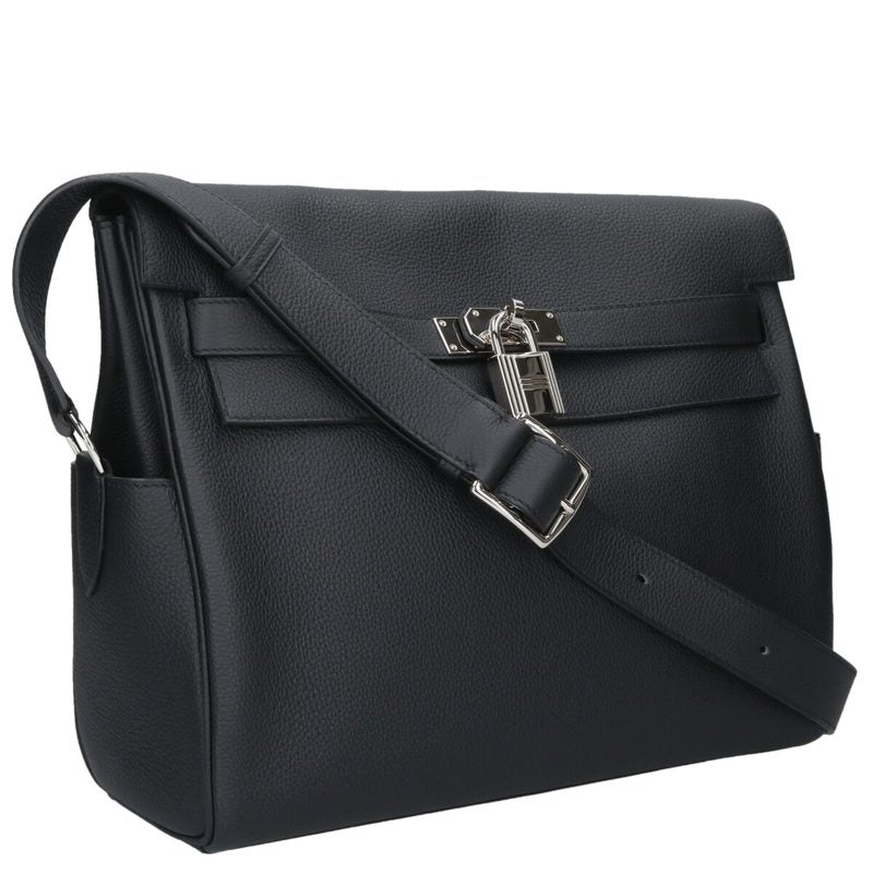 HERMES Kelly Messenger 32 Togo Leather Black Size ONE SIZE
