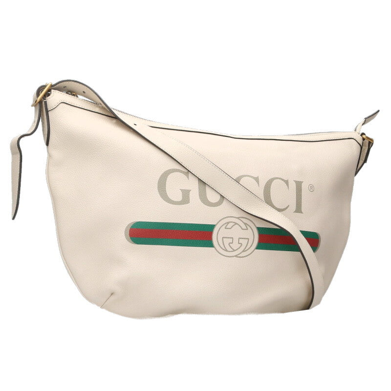 GUCCI Logo Print Half-Moon Hobo Shoulder Bag Size ONE SIZE