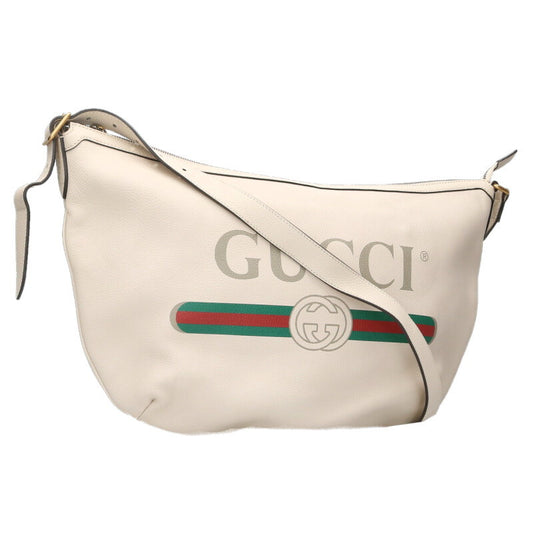 GUCCI Logo Print Half-Moon Hobo Shoulder Bag Size ONE SIZE