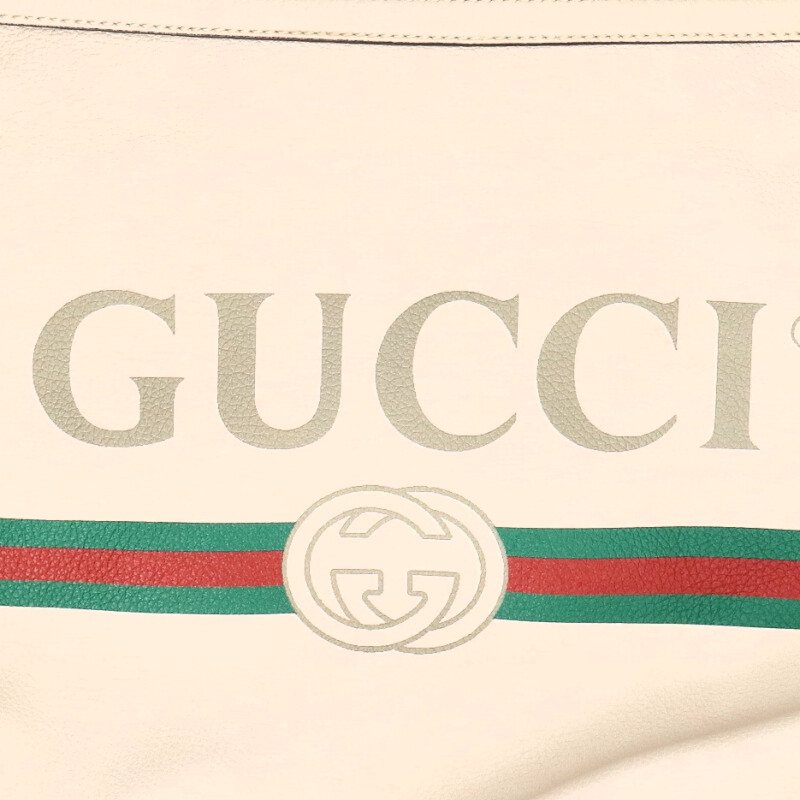 GUCCI Logo Print Half-Moon Hobo Shoulder Bag Size ONE SIZE
