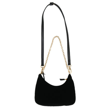 PRADA 1BC204 Triangle Logo Velvet Chain Bag Size ONE SIZE