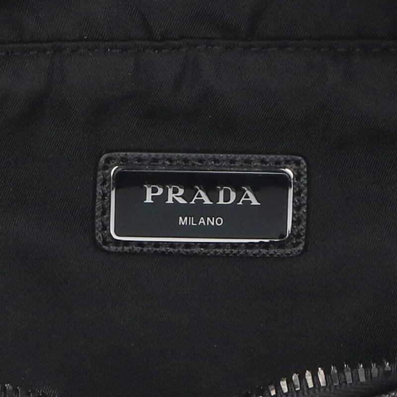 PRADA Black Fur Trim Nylon Shoulder Bag Size ONE SIZE