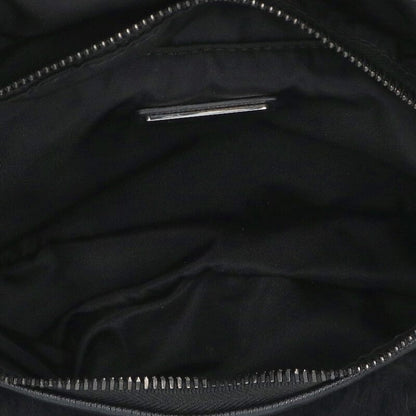 PRADA Black Fur Trim Nylon Shoulder Bag Size ONE SIZE