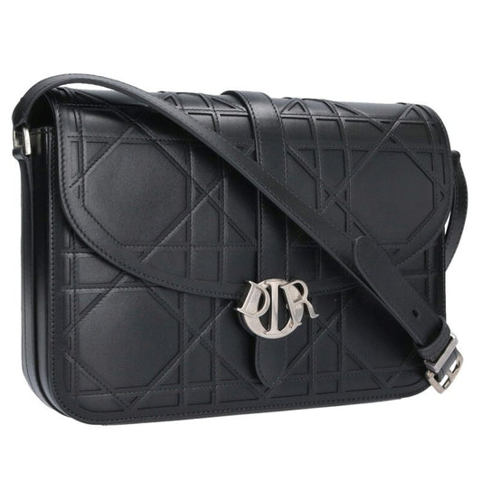 DIOR Cannage Cosmo Leather Shoulder Bag Black Size ONE SIZE