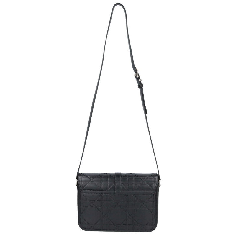 DIOR Cannage Cosmo Leather Shoulder Bag Black Size ONE SIZE