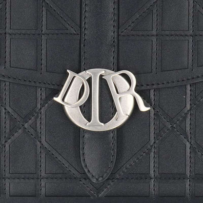 DIOR Cannage Cosmo Leather Shoulder Bag Black Size ONE SIZE