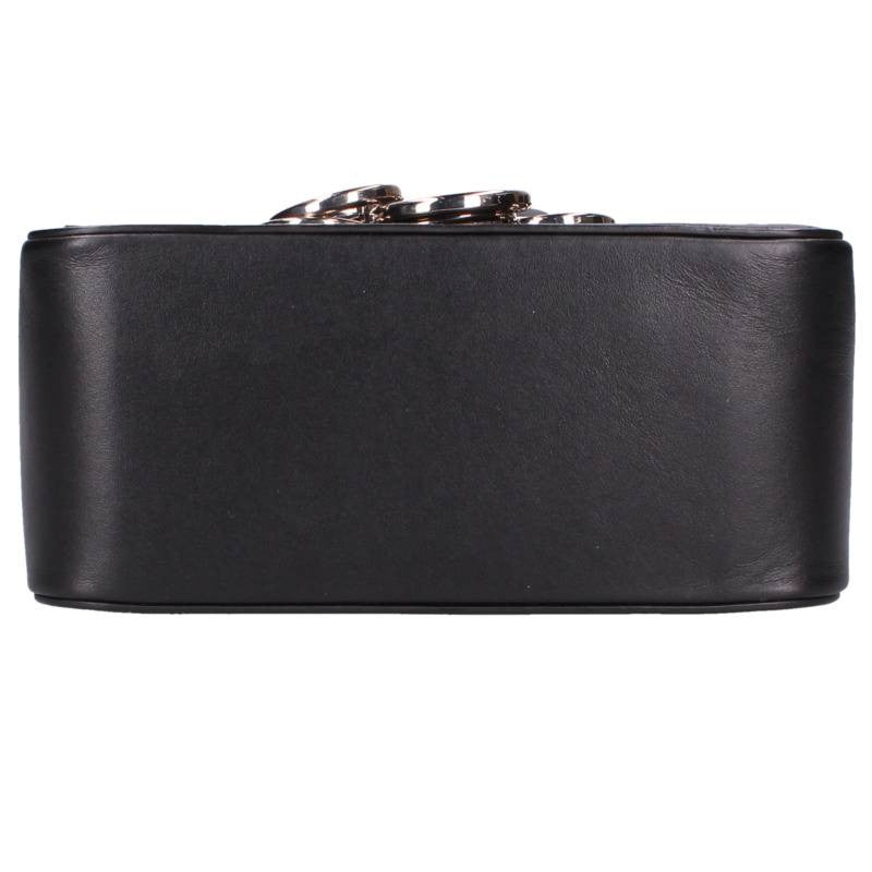 DSQUARED2 Black/Silver Keyring Leather Chain Size ONE SIZE
