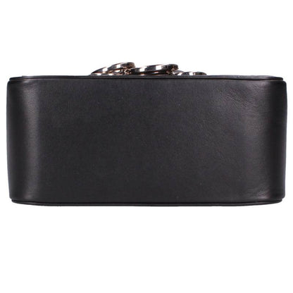 DSQUARED2 Black/Silver Keyring Leather Chain Size ONE SIZE