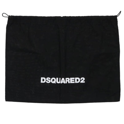 DSQUARED2 Black/Silver Keyring Leather Chain Size ONE SIZE