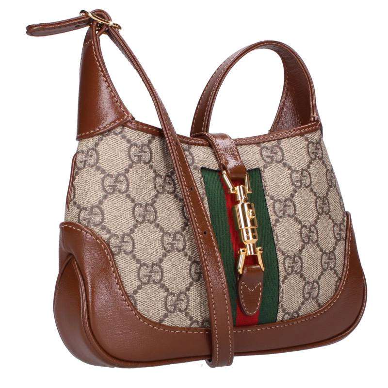 GUCCI Jackie 1961 Mini GG Shoulder Bag Brown Size ONE SIZE