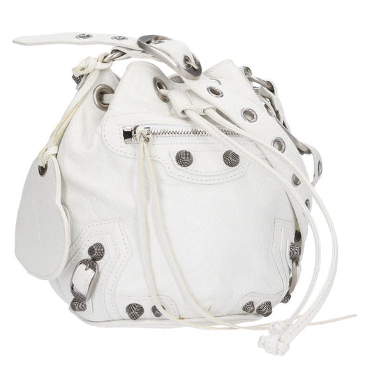 BALENCIAGA Lucagole XS Studded Bag White Size ONE SIZE