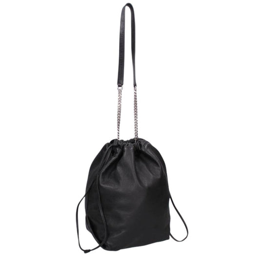 SAINT LAURENT PARIS Teddy Drawstring Bag Black Size ONE SIZE