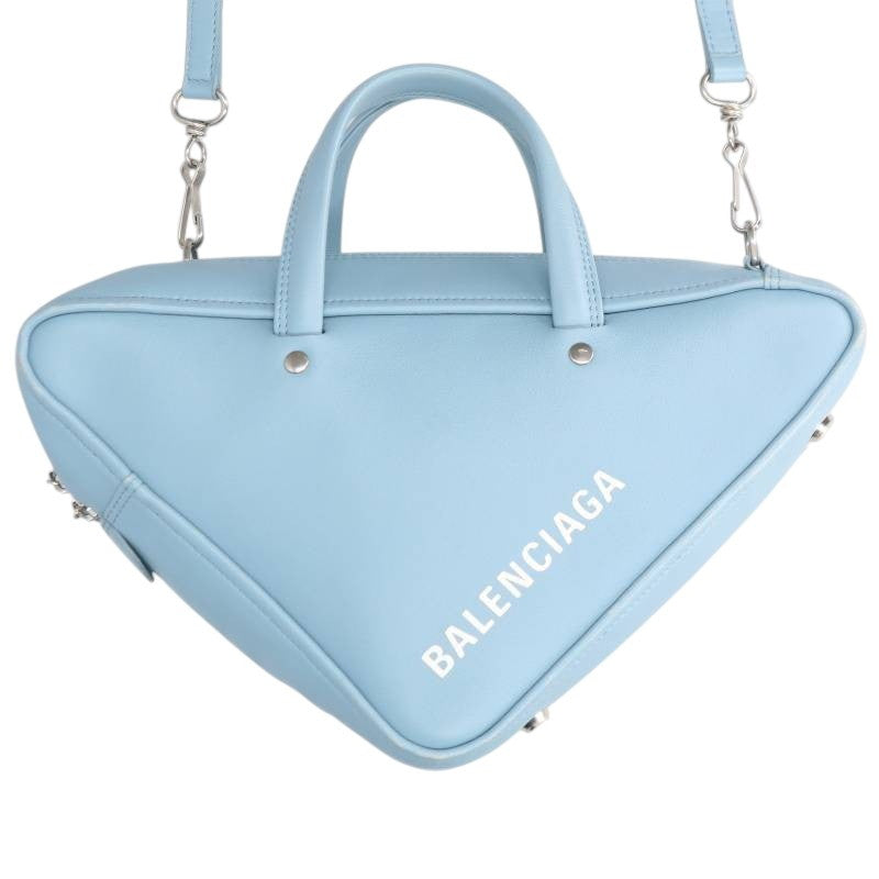 BALENCIAGA Triangle Duffle Logo Bag Blue Size ONE SIZE
