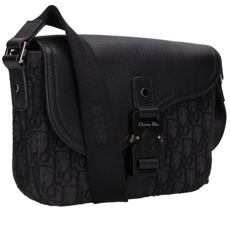 DIOR Saddle Oblique Flap Messenger Bag Black Size ONE SIZE