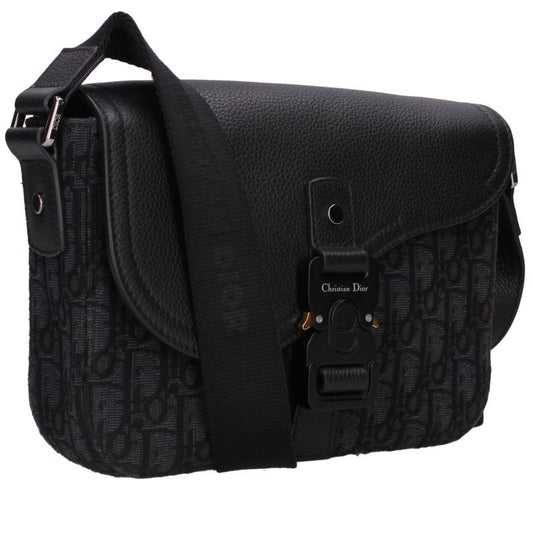 DIOR Saddle Oblique Flap Messenger Bag Black Size ONE SIZE