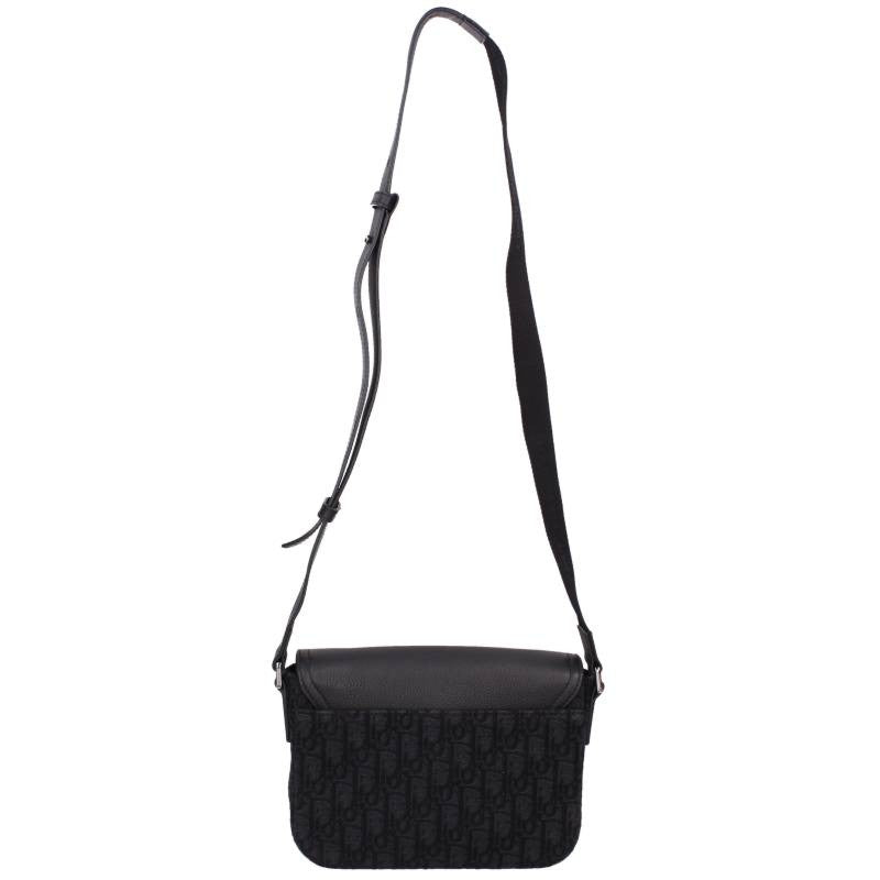 DIOR Saddle Oblique Flap Messenger Bag Black Size ONE SIZE