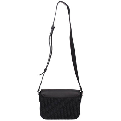 DIOR Saddle Oblique Flap Messenger Bag Black Size ONE SIZE
