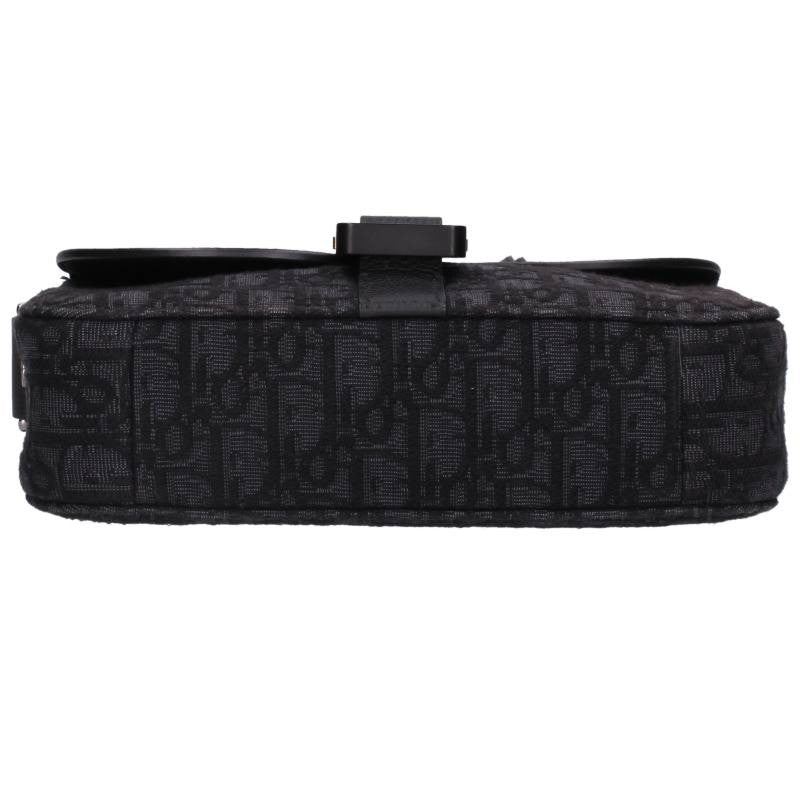 DIOR Saddle Oblique Flap Messenger Bag Black Size ONE SIZE