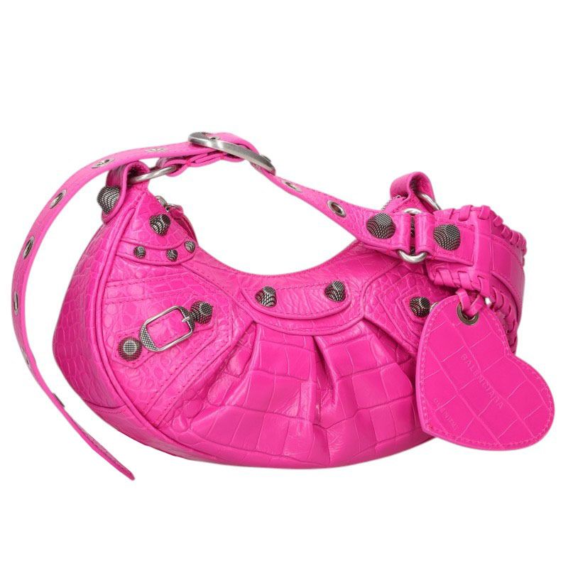 BALENCIAGA Le Cagole Studded Leather Shoulder Bag Size XS