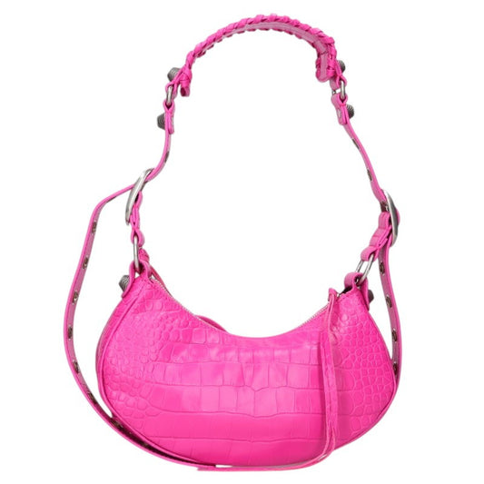 BALENCIAGA Le Cagole Studded Leather Shoulder Bag Size XS