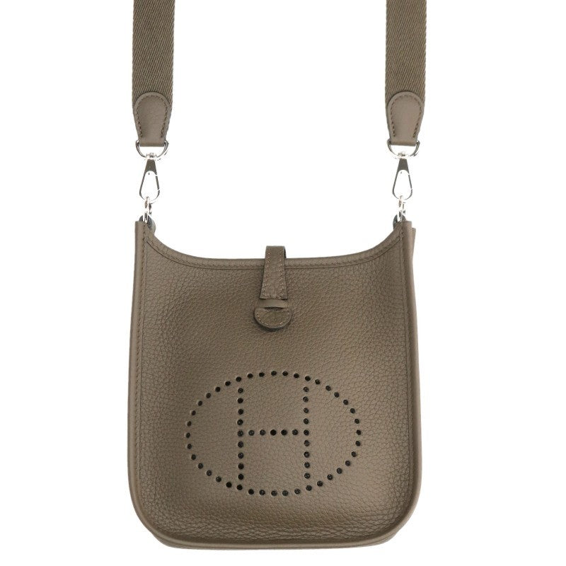 HERMES Evelyne TPM Taurillon Clemence Bag Khaki Size TPM