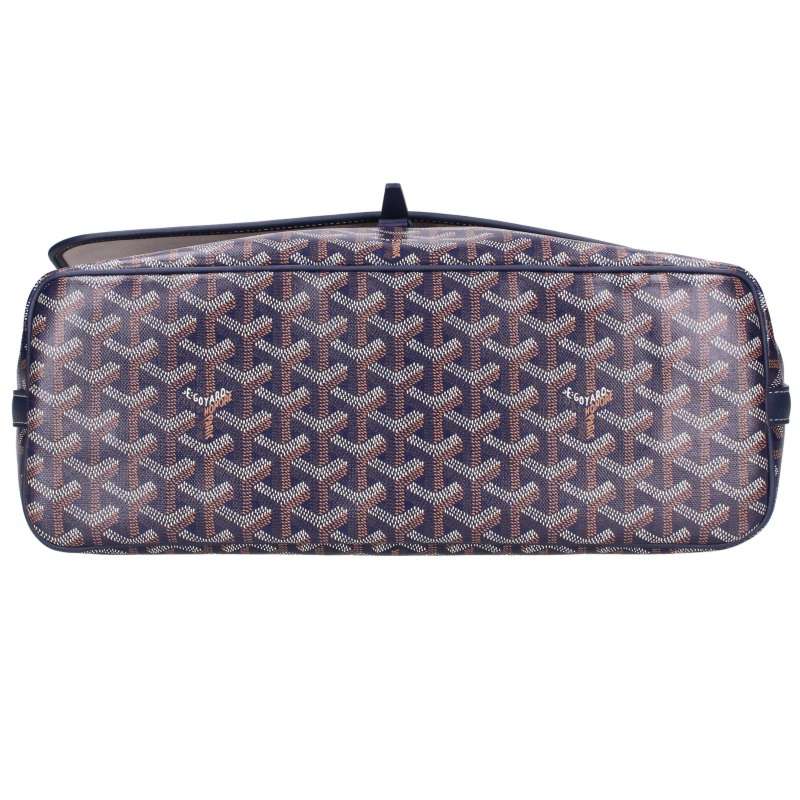 GOYARD Capetien MM PVC Coated Leather Bag Navy Size MM