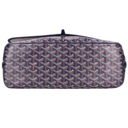 GOYARD Capetien MM PVC Coated Leather Bag Navy Size MM