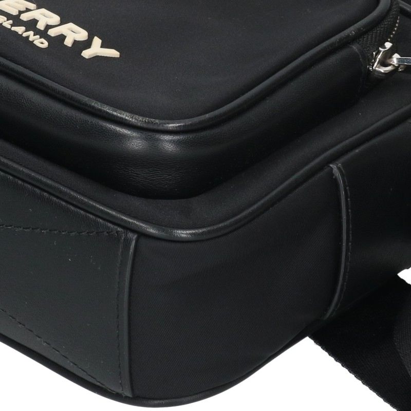 Burberry Paddy Rubber Logo Shoulder Bag Black Size ONE SIZE