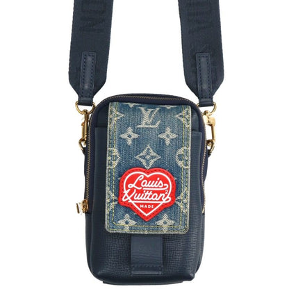 LOUISVUITTON NIGO Monogram Denim Double Phone Pouch Blue