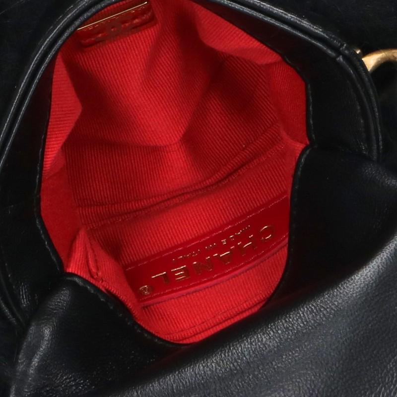 CHANEL Shearling Fur Turnlock Chain Bag Black Size ONE SIZE