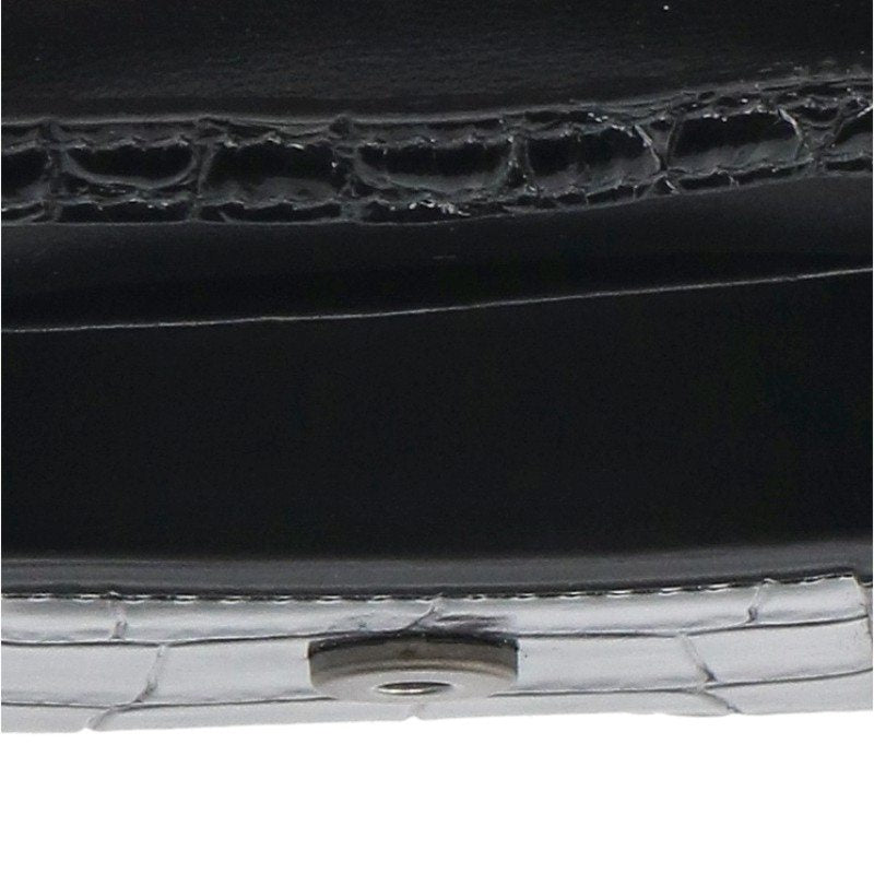 BALENCIAGA Hourglass Croc-Embossed Bag Black Size ONE SIZE