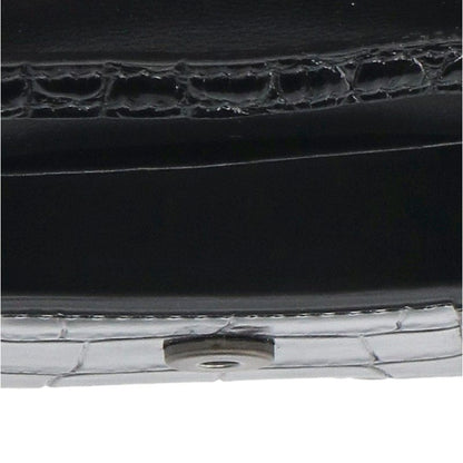 BALENCIAGA Hourglass Croc-Embossed Bag Black Size ONE SIZE