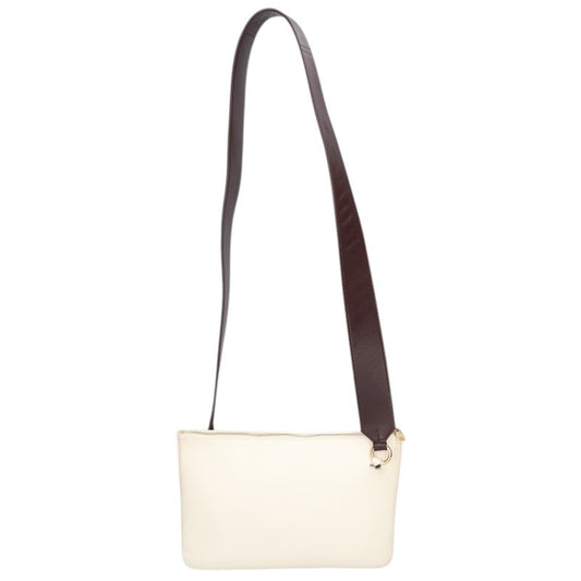 JILSANDER Leather Shoulder Bag White/Brown Size ONE SIZE