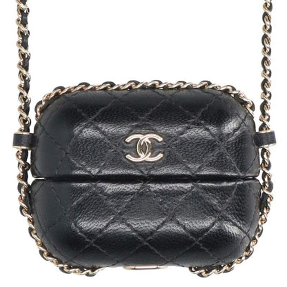 CHANEL Matelasse Coco Mark AirPods Pro Case Black/Gold