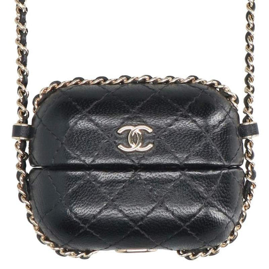 CHANEL Matelasse Coco Mark AirPods Pro Case Black/Gold