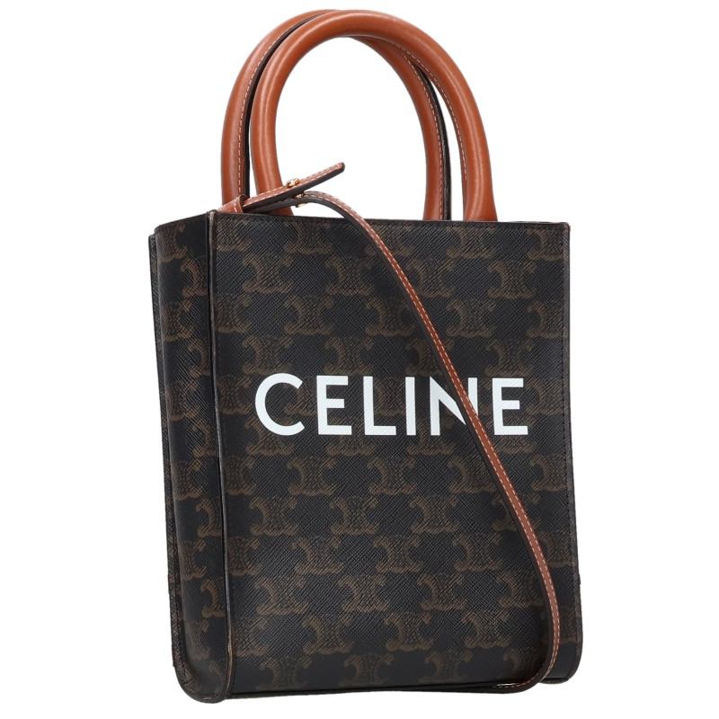 CELINE Mini Vertical Cabas Logo 2WAY Bag Size ONE SIZE