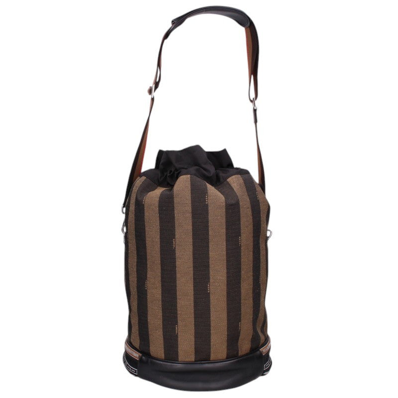 FENDI Black/Beige Pecan Pattern Shoulder Bag