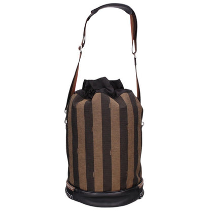 FENDI Black/Beige Pecan Pattern Shoulder Bag