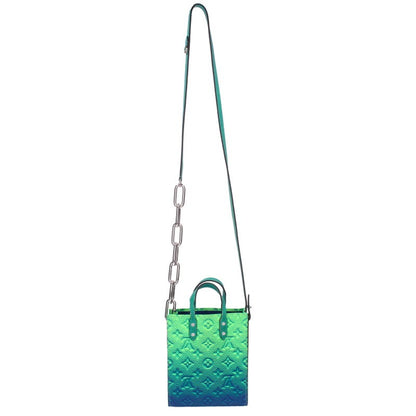 LOUISVUITTON Sac Plat Monogram Empreinte Bag Green Size XS