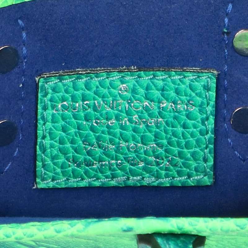 LOUISVUITTON Sac Plat Monogram Empreinte Bag Green Size XS