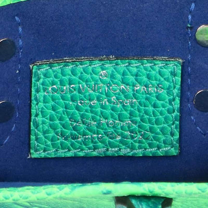 LOUISVUITTON Sac Plat Monogram Empreinte Bag Green Size XS
