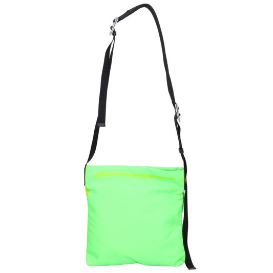PRADA Saffiano Leather Panel Nylon Shoulder Bag Multi