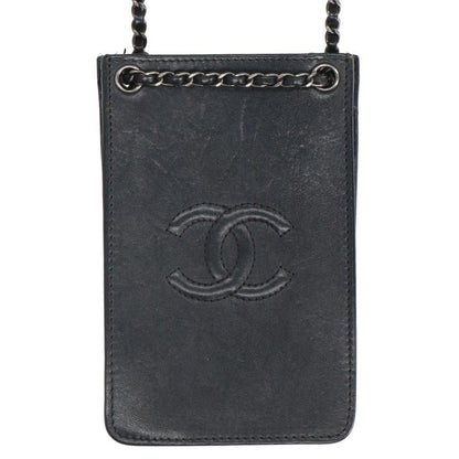 CHANEL Coco Pochette Chain Phone Bag Black