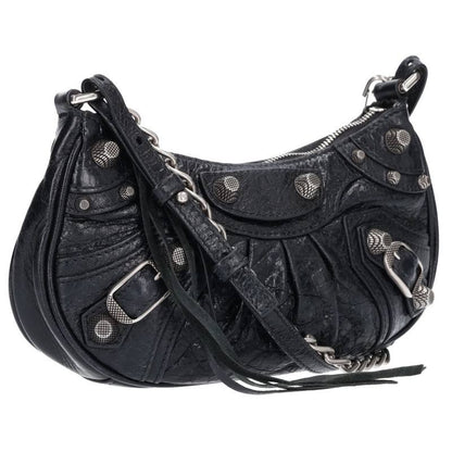 BALENCIAGA Le Cagole Studded Leather Bag Black Size ONE SIZE