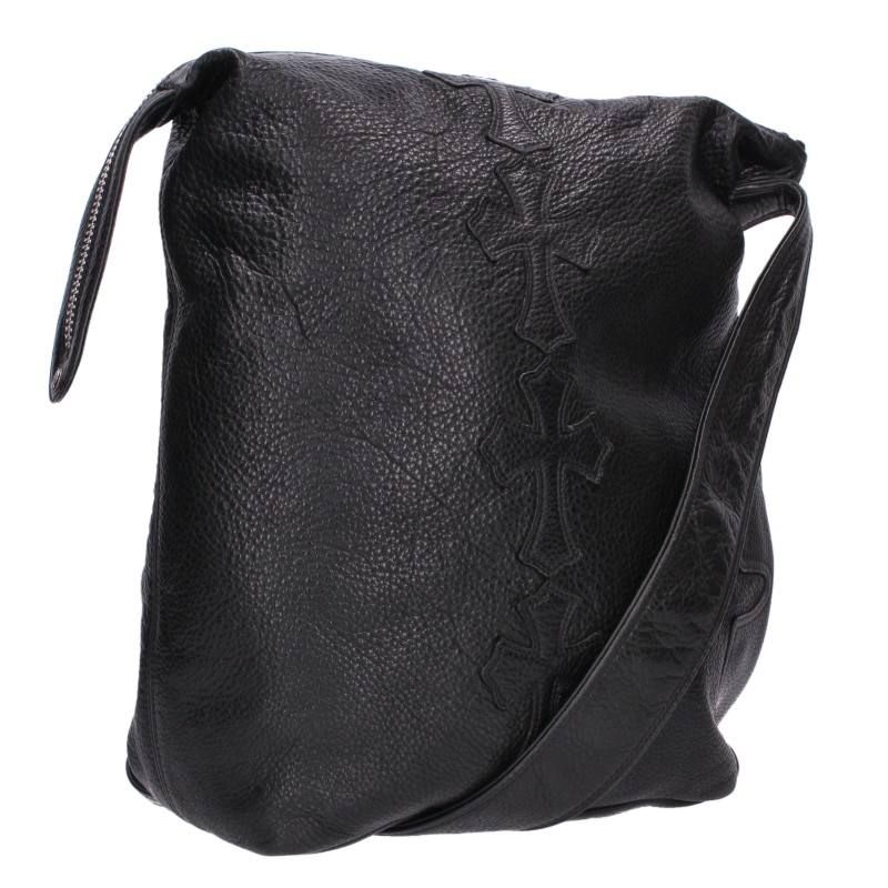 Chrome Hearts LELO SM Cross Patch Leather Shoulder Bag