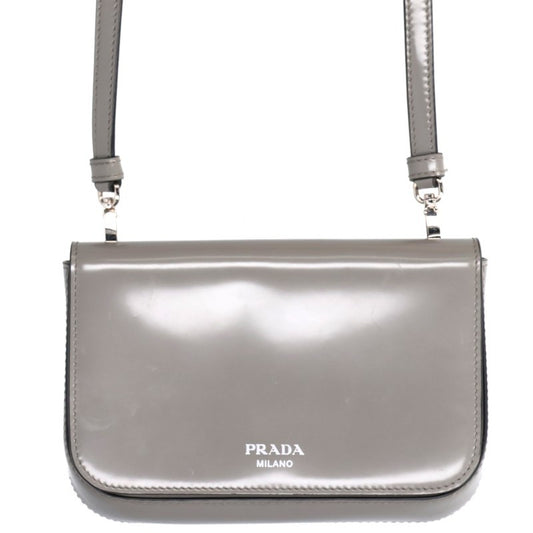PRADA 2VD061 Leather Shoulder Bag Gray